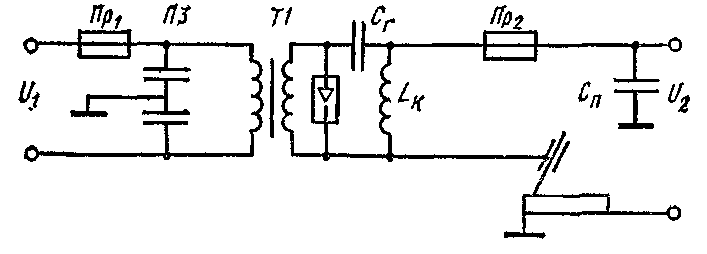 Электрическая схема сварочного осциллятора включенного последовательно